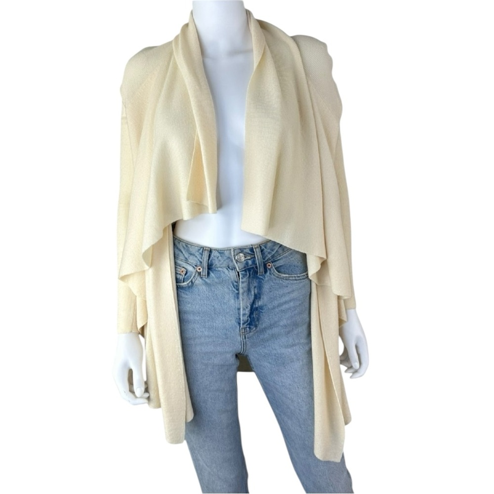 Theory Cream Wool Sweater Cardigan Size L C0314
